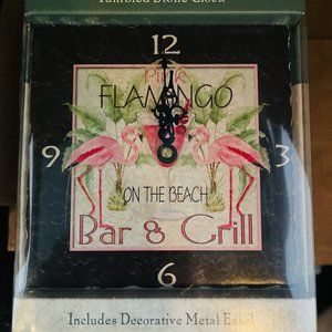 NEW…. Highland Graphics Tumbled Stone Desk Clock w/ Decorative Metal Easel